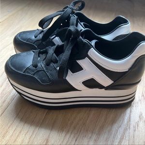 Hogans Two Toned Leather Sneakers